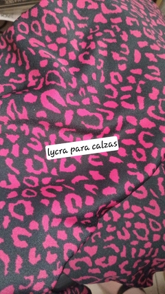 LYC-Lycra para Calzas animal print rosa y negro