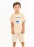 Bermuda Infantil Menino Dinos pelo Mundo - Bege