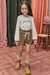 Conjunto de Blusa em Malha Power e Shorts em Fleece Cotelê com Elastano 79357