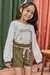 Conjunto de Blusa em Malha Power e Shorts em Fleece Cotelê com Elastano 79357 - comprar online