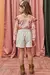 Conjunto de Blusa em Malha Waffle e Short Saia em Sarja com Elastano 79326 Kukiê Infantil Menina na internet