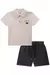 Conjunto Bebê Menino de Camisa Polo em Meia Malha e Bermuda em Moletom Trabalhado sem Pelúcia 82119 LucBoo - comprar online