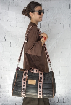 BOLSO VIETNAM PUFFER NEGRO Y NUDE - Marijo