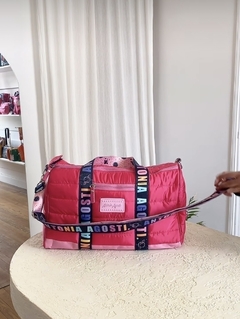 BOLSO VIETNAM PUFFER NEGRO Y FUCSIA - Marijo