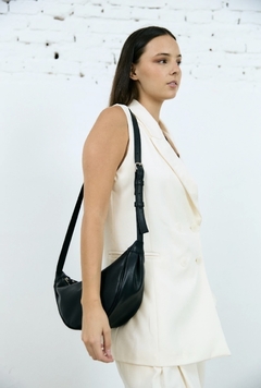 BANDOLERA TORI DE CUERO NEGRA - Marijo