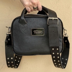 BANDOLERA ARIEL DE CUERO NEGRA - comprar online