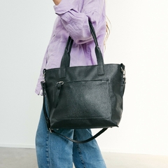 TOTE SIMONA CUERO NEGRO