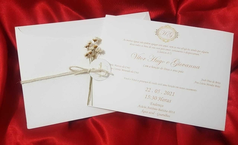 Convite Casamento Rústico Canoa