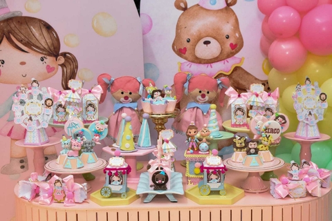 Kit Circo Rosa Aquarelado