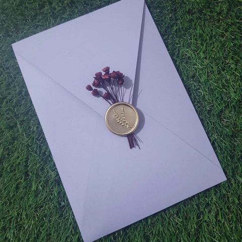 Convite Acetato Com Fechamento em Lacre de Cera