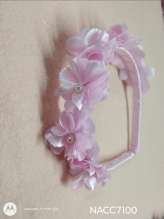 Vincha 7 flores rosa - comprar online