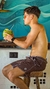 Boardshort Retrô Marrom com costura branca - comprar online