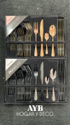 Set cubiertos por 24 piezas Gold Rose/ Gold/ Black