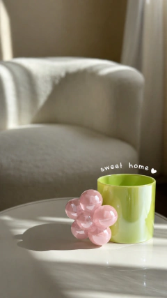 TAZA MANIJA FLOR CERAMICA