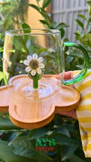 Taza de vidrio flor interna