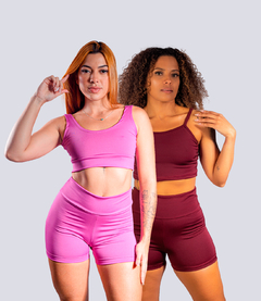 KIT 2 Conjuntos de Alcinha de Academia Cores Variadas Fitness Feminino com Tecido Em Suplex na internet