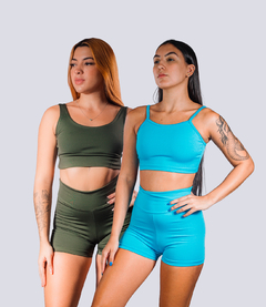 KIT 2 Conjuntos de Alcinha de Academia Cores Variadas Fitness Feminino com Tecido Em Suplex - comprar online