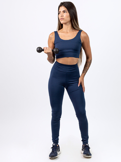 Conjunto Calça Legging e Top de Academia Fitness Feminino com Zero Transparência