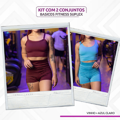 KIT 2 Conjuntos de Alcinha de Academia Cores Variadas Fitness Feminino com Tecido Em Suplex - loja online