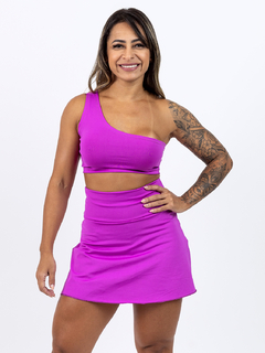 Conjunto Short e Saia De Academia Fitness Feminino Em Tecido Suplex