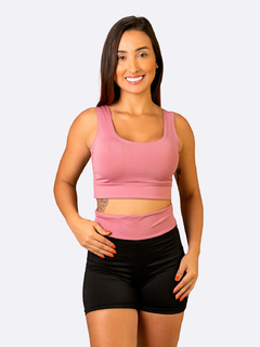 Conjunto Fitness Short e Top de Academia Fitness Feminino Bicolor em Tecido Suplex