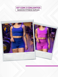 KIT 2 Conjuntos de Alcinha de Academia Cores Variadas Fitness Feminino com Tecido Em Suplex - loja online