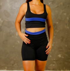 Conjunto de Academia Short e Top Fitness com Recorte e Cintura Alta em Tecido Suplex - comprar online
