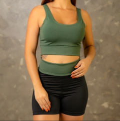 Conjunto Fitness Short e Top de Academia Fitness Feminino Bicolor Com Bolso Lateral em Tecido Suplex - comprar online