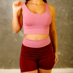 Conjunto Fitness Short e Top de Academia Fitness Feminino Bicolor em Tecido Suplex - loja online