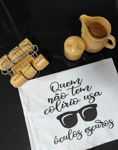 Kit 5 Panos de prato variados (Cru estampado, frases) - _emconta