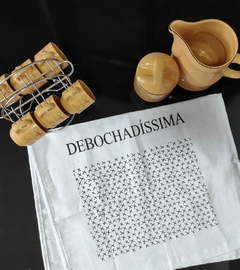 Kit 5 Panos de prato variados (Cru estampado, frases) - comprar online