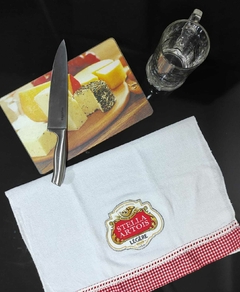 Pano de prato Pé de Galinha com aplicação Cerveja Stella Artois