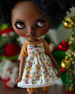 Flowers and Ocher Bloomer and Dress Set