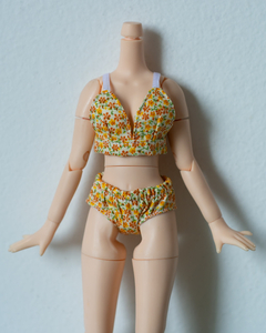 Yellow floral lingerie set - buy online