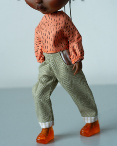 Orange Puff Sleeve Blouse - Dulce Tyler Dolls & Studio