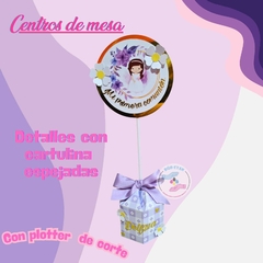 Centro de mesa con detalles cartulina espejada - Dúo Cyan sublimaciones y papelería creativa