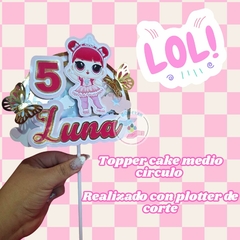 Topper cake media circulo realizado con plotter de corte - Dúo Cyan sublimaciones y papelería creativa