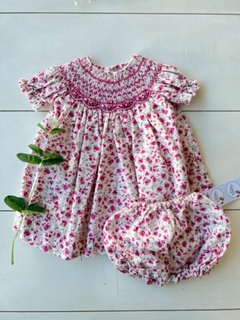 Vestido viyela punto smock floreado