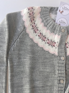 Saco gris con guarda rosa - comprar online