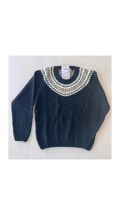 Sweater azul con guarda