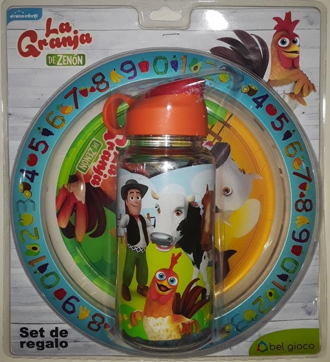 PLATO + BOTELLA FLIP TOP LA GRANJA DE ZENON