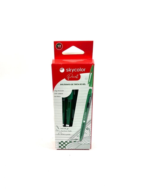 BOLIGRAFO SKYCOLOR POINT VERDE X12