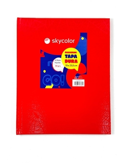 CUADERNO SKYCOLOR 19X23CM 48HJS RAYADO TAPA DURA FORRADO ROJO