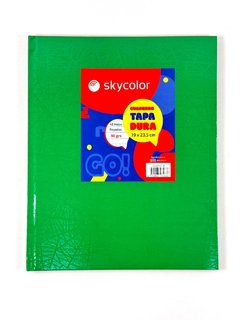 CUADERNO SKYCOLOR 19X23CM 48HJS RAYADO TAPA DURA FORRADO VERDE