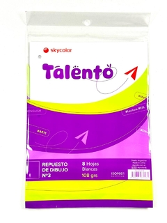 REPUESTO DE DIBUJO N3 SKYCOLOR TALENTO X8HJS BLANCO 108GRS