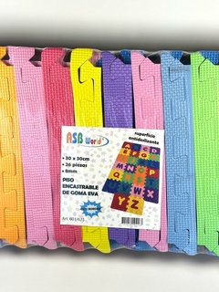 PISO DE GOMA EVA X26 PIEZAS 30X30CM ABECEDARIO