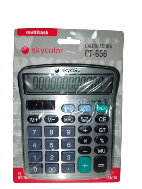 CALCULADORA SKYCOLOR PLATEADO CT-656