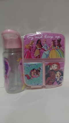 SET HERMETICO + BOTELLA STRAW TOP PRINCESAS