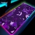 Roxo Anime RGB Mouse Pad, Gamer Table Deskpads, Desk Mat, Iluminação LED, Tecl - loja online