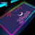 Roxo Anime RGB Mouse Pad, Gamer Table Deskpads, Desk Mat, Iluminação LED, Tecl - loja online